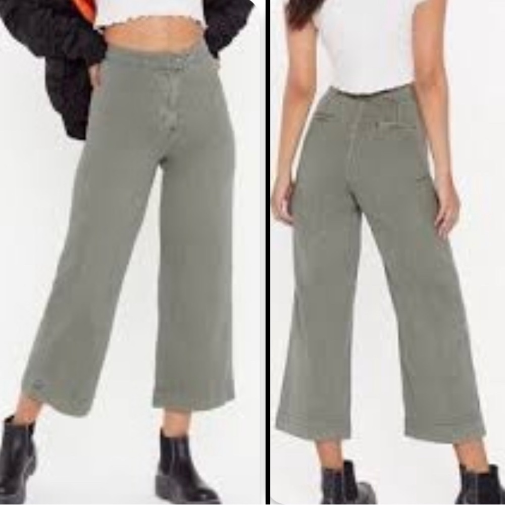 NastyGal Culotte FITS 6-8, Travel Far n Wide style, Khaki (Sage Green) 12EU